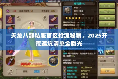 天龙八部私服首区抢滩秘籍，2025开荒避坑清单全曝光