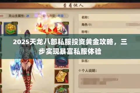 2025天龙八部私服投资黄金攻略，三步实现暴富私服体验