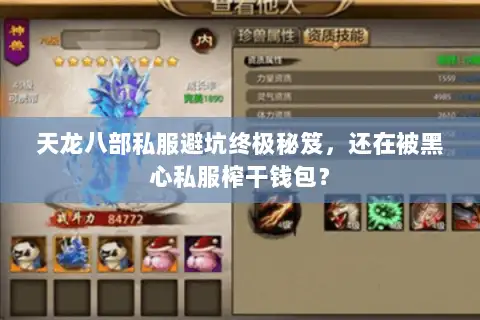 天龙八部私服避坑终极秘笈，还在被黑心私服榨干钱包？
