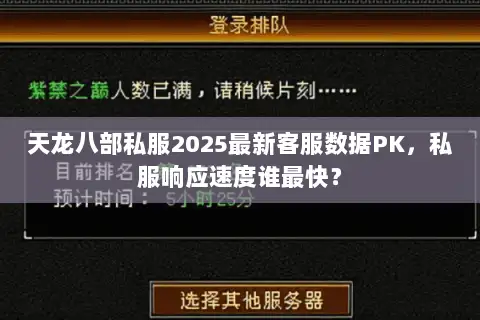 天龙八部私服2025最新客服数据PK,私服响应速度谁最快? 天龙八部私服2025最新客服数据PK,私服响应速度谁最快?