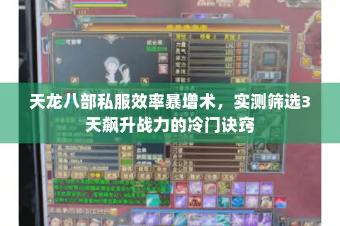 天龙八部私服效率暴增术，实测筛选3天飙升战力的冷门诀窍