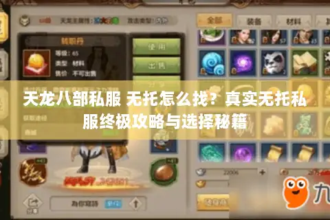 天龙八部私服 无托怎么找？真实无托私服终极攻略与选择秘籍