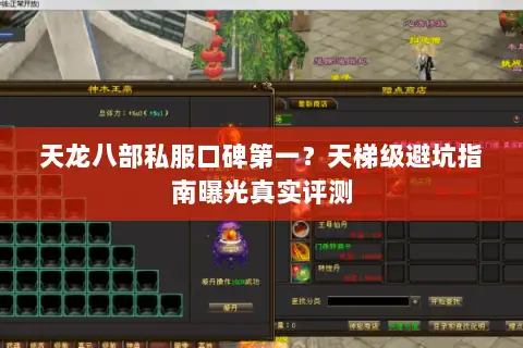 天龙八部私服口碑第一？天梯级避坑指南曝光真实评测