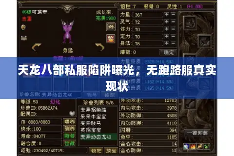 天龙八部私服陷阱曝光，无跑路服真实现状