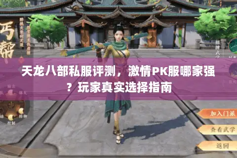 天龙八部私服评测,激情PK服哪家强?玩家真实选择指南 天龙八部私服评测,激情PK服哪家强?玩家真实选择指南