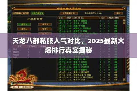 天龙八部私服人气对比,2025最新火爆排行真实揭秘 天龙八部私服人气对比,2025最新火爆排行真实揭秘