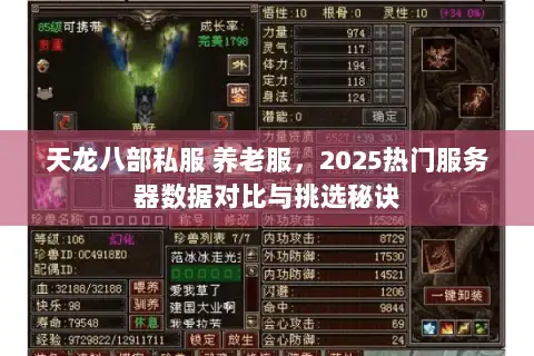 天龙八部私服 养老服,2025热门服务器数据对比与挑选秘诀 天龙八部私服 养老服,2025热门服务器数据对比与挑选秘诀