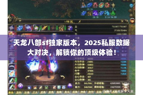 天龙八部sf独家版本,2025私服数据大对决,解锁你的顶级体验! 天龙八部sf独家版本,2025私服数据大对决,解锁你的顶级体验!