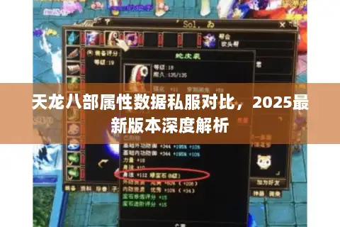 天龙八部属性数据私服对比，2025最新版本深度解析