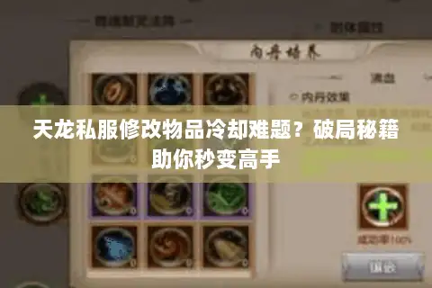 天龙私服修改物品冷却难题?破局秘籍助你秒变高手 天龙私服修改物品冷却难题?破局秘籍助你秒变高手