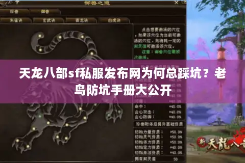 天龙八部sf私服发布网为何总踩坑？老鸟防坑手册大公开