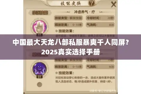 中国最大天龙八部私服暴爽千人同屏?2025真实选择手册 中国最大天龙八部私服暴爽千人同屏?2025真实选择手册