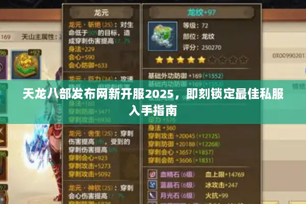 天龙八部发布网新开服2025，即刻锁定最佳私服入手指南