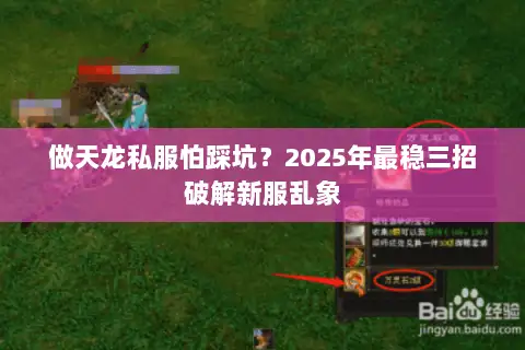 做天龙私服怕踩坑？2025年最稳三招破解新服乱象