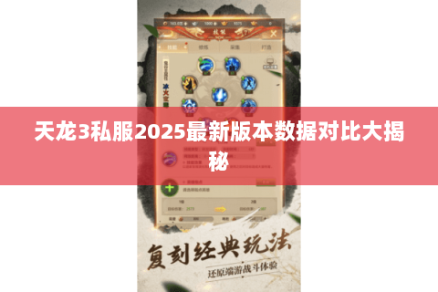 天龙3私服2025最新版本数据对比大揭秘