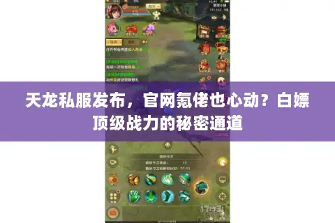 天龙私服发布,官网氪佬也心动?白嫖顶级战力的秘密通道 天龙私服发布,官网氪佬也心动?白嫖顶级战力的秘密通道