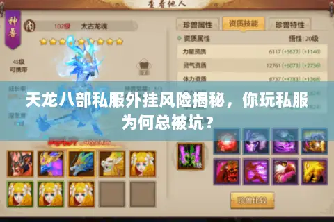 天龙八部私服外挂风险揭秘，你玩私服为何总被坑？