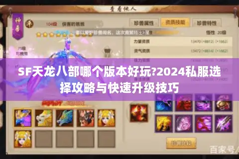SF天龙八部哪个版本好玩?2024私服选择攻略与快速升级技巧