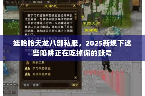 娃哈哈天龙八部私服,2025新规下这些陷阱正在吃掉你的账号 娃哈哈天龙八部私服,2025新规下这些陷阱正在吃掉你的账号