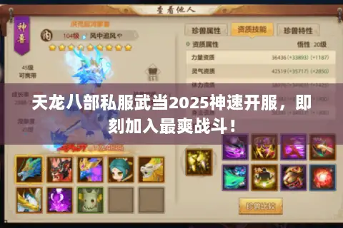 天龙八部私服武当2025神速开服，即刻加入最爽战斗！