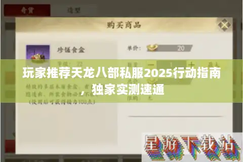 玩家推荐天龙八部私服2025行动指南,独家实测速通 玩家推荐天龙八部私服2025行动指南,独家实测速通