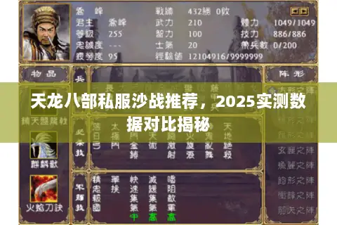 天龙八部私服沙战推荐,2025实测数据对比揭秘 天龙八部私服沙战推荐,2025实测数据对比揭秘