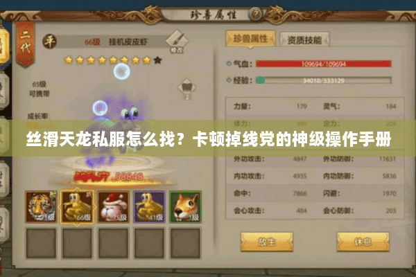 丝滑天龙私服怎么找？卡顿掉线党的神级操作手册