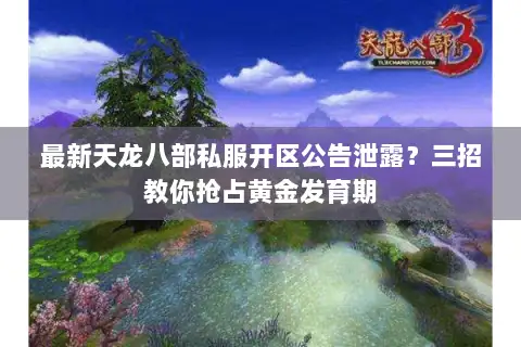 最新天龙八部私服开区公告泄露？三招教你抢占黄金发育期