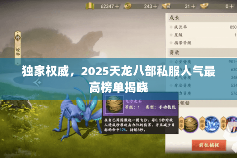 独家权威，2025天龙八部私服人气最高榜单揭晓