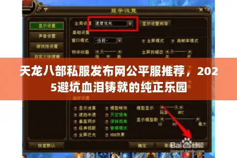天龙八部私服发布网公平服推荐，2025避坑血泪铸就的纯正乐园