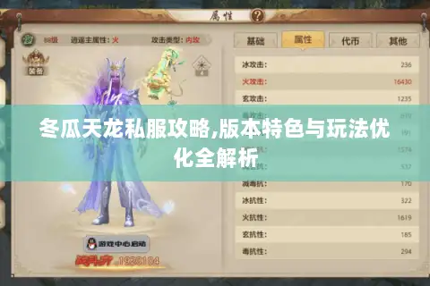 冬瓜天龙私服攻略,版本特色与玩法优化全解析