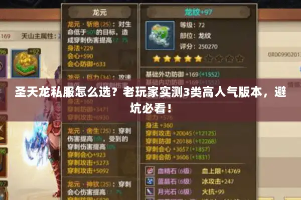 圣天龙私服怎么选?老玩家实测3类高人气版本,避坑必看! 圣天龙私服怎么选?老玩家实测3类高人气版本,避坑必看!