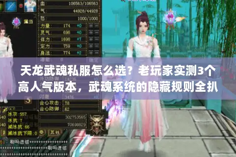天龙武魂私服怎么选?老玩家实测3个高人气版本,武魂系统的隐藏规则全扒了 天龙武魂私服怎么选?老玩家实测3个高人气版本,武魂系统的隐藏规则全扒了