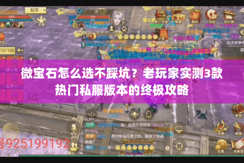 微宝石怎么选不踩坑？老玩家实测3款热门私服版本的终极攻略