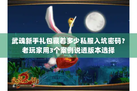 武魂新手礼包藏着多少私服入坑密码？老玩家用3个案例说透版本选择
