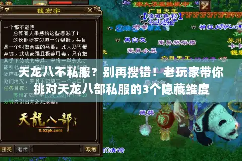 天龙八不私服?别再搜错!老玩家带你挑对天龙八部私服的3个隐藏维度 天龙八不私服?别再搜错!老玩家带你挑对天龙八部私服的3个隐藏维度