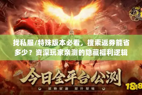 找私服/特殊版本必看，搜索返券能省多少？资深玩家亲测的隐藏福利逻辑