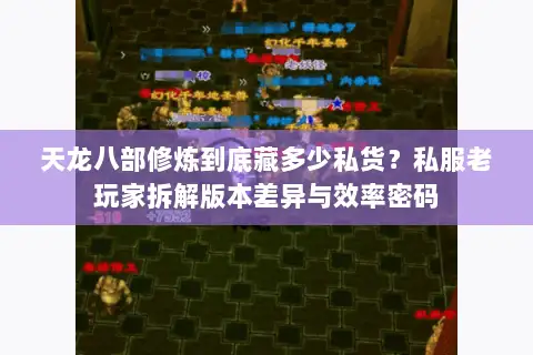 天龙八部修炼到底藏多少私货?私服老玩家拆解版本差异与效率密码 天龙八部修炼到底藏多少私货?私服老玩家拆解版本差异与效率密码