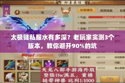 太极链私服水有多深？老玩家实测3个版本，教你避开90%的坑