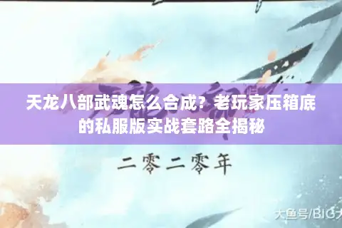 天龙八部武魂怎么合成？老玩家压箱底的私服版实战套路全揭秘