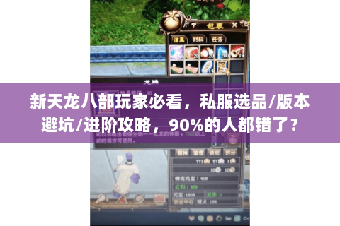 新天龙八部玩家必看，私服选品/版本避坑/进阶攻略，90%的人都错了？