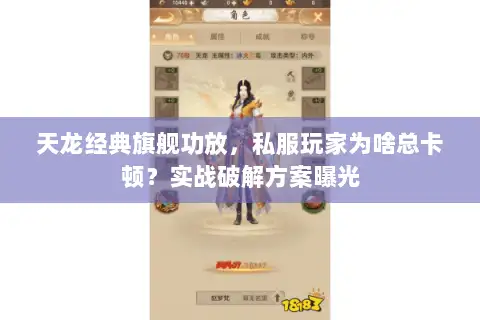 天龙经典旗舰功放，私服玩家为啥总卡顿？实战破解方案曝光