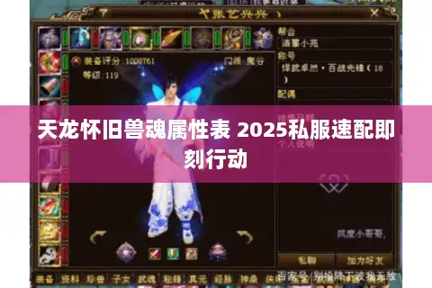 天龙怀旧兽魂属性表 2025私服速配即刻行动 天龙怀旧兽魂属性表 2025私服速配即刻行动
