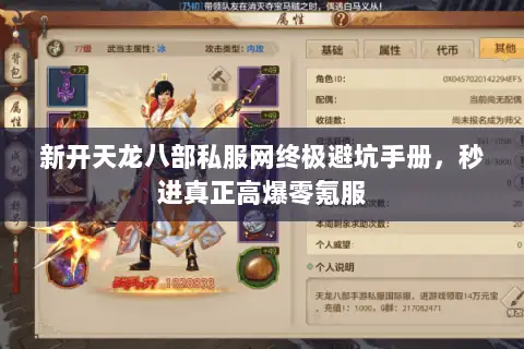 新开天龙八部私服网终极避坑手册，秒进真正高爆零氪服