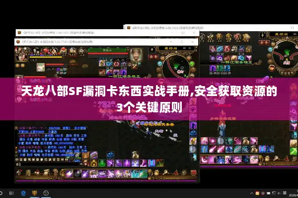 天龙八部SF漏洞卡东西实战手册,安全获取资源的3个关键原则