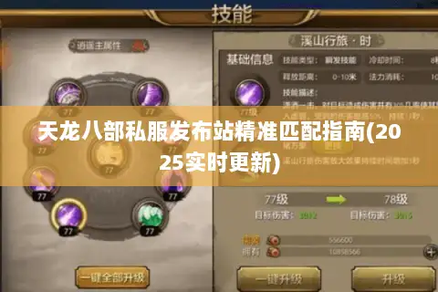 天龙八部私服发布站精准匹配指南(2025实时更新)