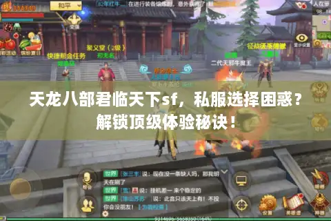 天龙八部君临天下sf，私服选择困惑？解锁顶级体验秘诀！