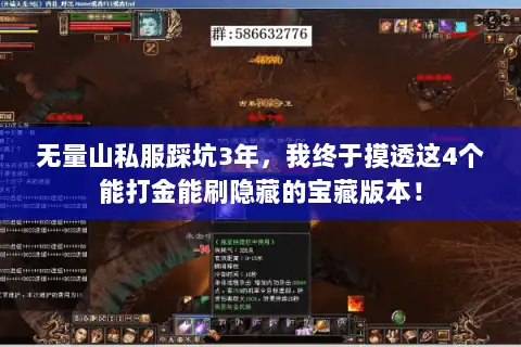 无量山私服踩坑3年，我终于摸透这4个能打金能刷隐藏的宝藏版本！