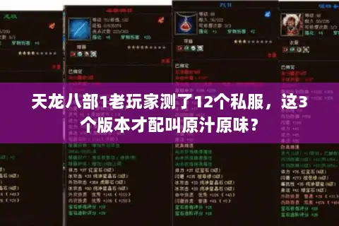 天龙八部1老玩家测了12个私服，这3个版本才配叫原汁原味？