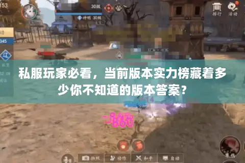 私服玩家必看，当前版本实力榜藏着多少你不知道的版本答案？